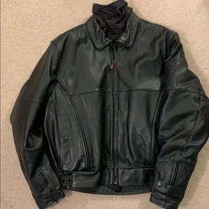 First Gear Men’s Black  leather Motorcycle Jacket
